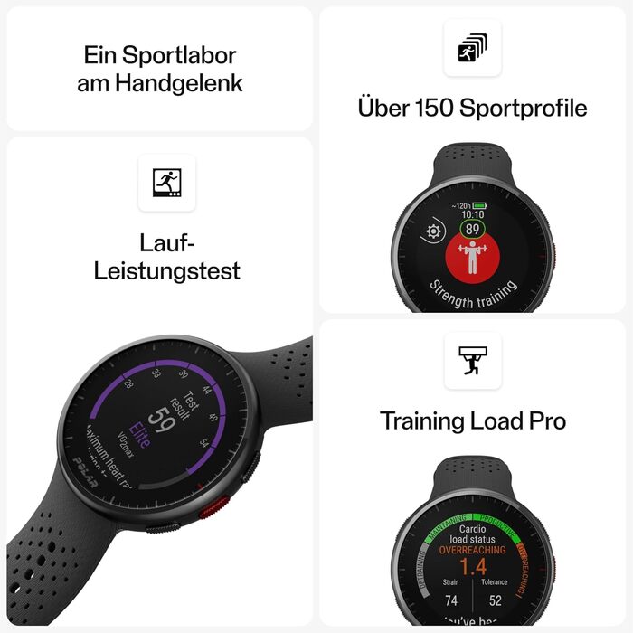 Сучасний спортивний GPS-годинник, пульсометр, смарт-годинник для чоловіків та жінок, годинник для бігу та тренувань, моніторинг сну та трекер активності Carbon Grey Pacer Pro