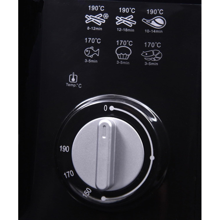 Фритюрниця з олією 2,5 літра мастила, електрична, маленька, регульований термостат, знімний контейнер для масла з антипригарним покриттям, фільтр запаху 1800 Вт, чорний, 4908