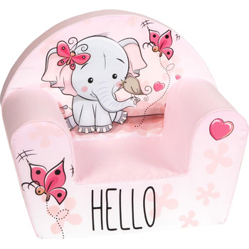 Дитяче крісло від 1 року Зручне та легке Крісло для дитячої кімнати Чохол, який можна прати Мяка пінопластова підкладка (Слон - Рожевий)
