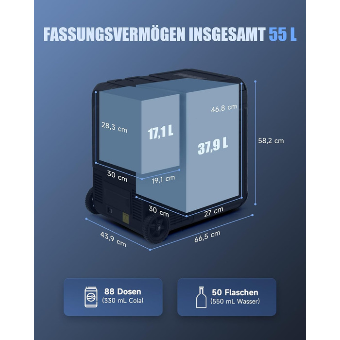 Автомобільний кемпінговий компресор cool box електричний 12/24V 230V автомобільний холодильник двозонний контроль температури доро