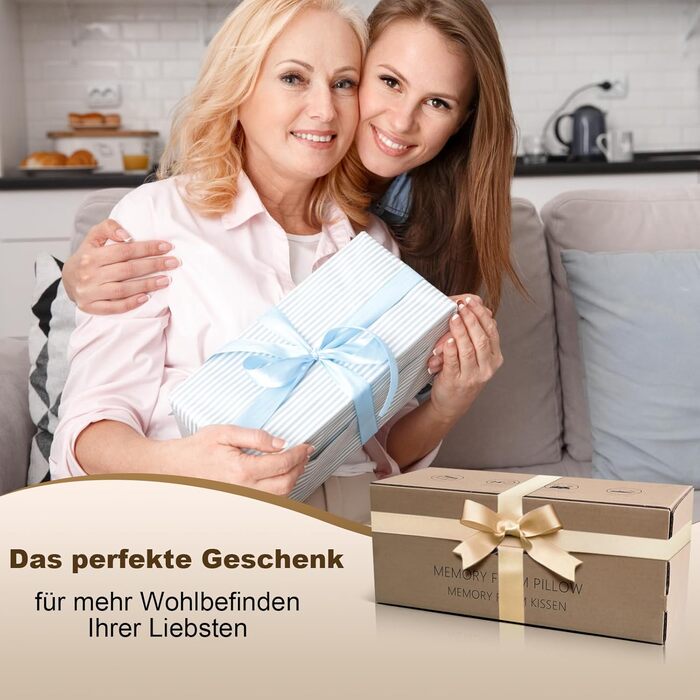 Подушка для шиї, ергономічна подушка для підтримки шиї, сертифікована OEKO-TEX для алергіків, ортопедична подушка для сну з піни з ефектом пам&39яті для сну на боці та на спині (змінна наволочка), біла, подушка () наволочка ()