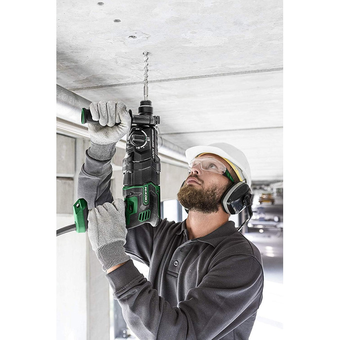 Перфоратор HiKOKI DH28PEC (900 Вт, SDS-Plus, 4 Дж, електронне регулювання глибини свердління, система RFC, м'яка рукоятка, система захисту від вібрації, комплект аксесуарів, у транспортному кейсі)