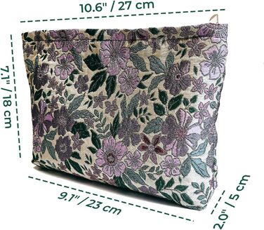 Косметичка Peachome з квітковим візерунком, жакардова тканина, вінтажна косметичка на блискавці, дорожня косметичка, подарунки для