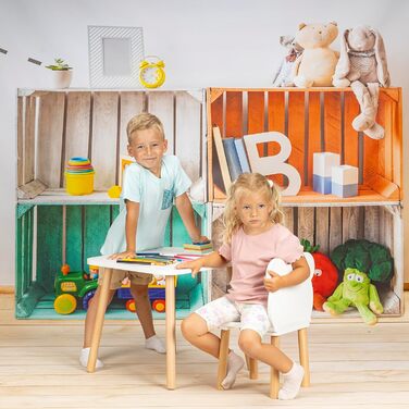 Дитячий стіл, дерев&39яний стіл для дитячої кімнати 50 x 60 x 47 см, подарунок для дітей віком 2, 3, 4, 5, 6, 7 років, меблі для самостійного складання - стіл для дітей