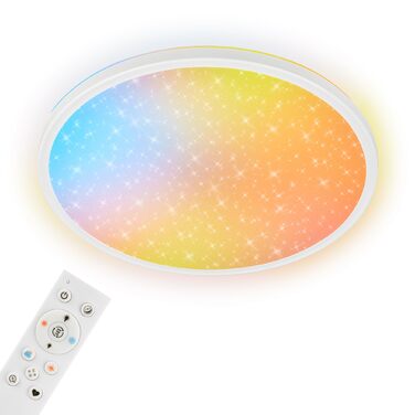 Стеля LED-світильник BRILONER AuraGlow з диммером та фоновим підсвічуванням, чорний/білий, 37,5 см