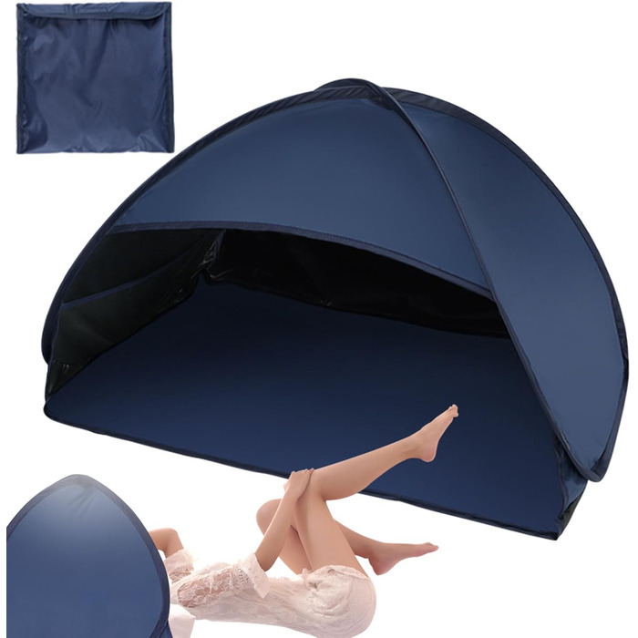 Намет для ноутбука, невеликий спальний намет, захисний щиток для обличчя, сонцезахисний тент, укриття для пікніків, засмаги, басейну, кемпінгу, пляжу, відпусток, риболовлі, походів, пікніків, темно-синій