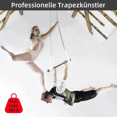 Комплект брусів PRIOR FITNESS для повітряної акробатики, високоякісний сталевий брус з 2-метровим канатом для повітряної акробатики, для використання в приміщенні та на вулиці, ідеально підходить для повітряної йоги, свінг-танців та циркових виступів