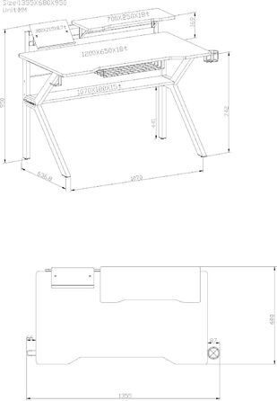 Комп&39ютерний стіл чорний/червоний - GT-006/8394