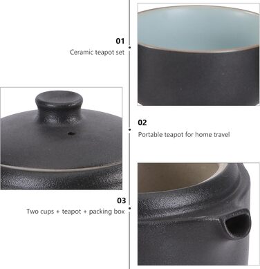 Чайний сервіз Кунг-Фу з кераміки у кейсі, 2 чашки. Портативний дорожній набір для любителів чаю вдома та в подорожі