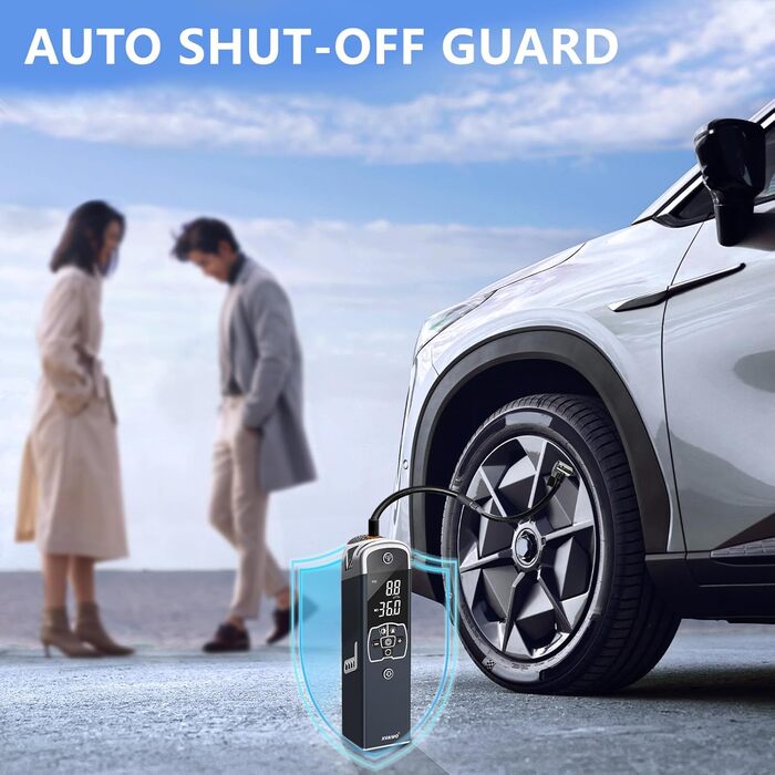 Електричний компресор з акумуляторним повітряним насосом XVAWO 12v шинний насос з акумулятором 7800mAh - міні-повітряний компресор