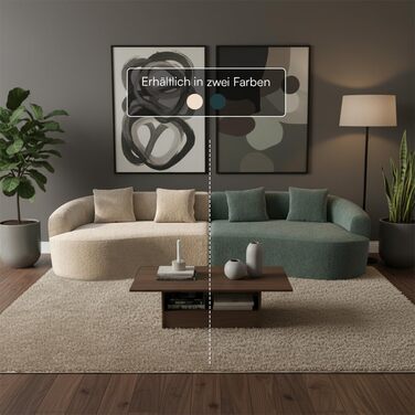 Диван Skølm Loki Cloud 4-місний диван з бежевої тканини букле ведді комплект диванів з 4 подушками повністю пінопластовий диван з пружинною серцевиною та вакуумним стисненням, ширина 330 см не потребує складання