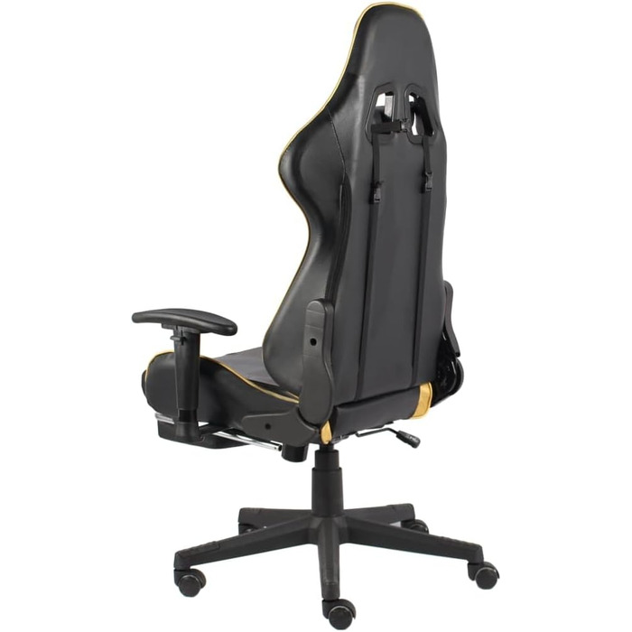 Геймерське крісло, обертове, золоте, ПВХ, ергономічне, з підставкою для ніг, висока спинка для комп&39ютерних геймерів, офісне, зручне сидіння з підставкою для ніг, золоте