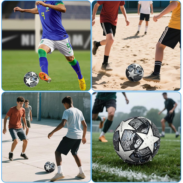 Футбольний м&39яч розміру 5 Футбольні подарунки для хлопчиків Білий Сірий