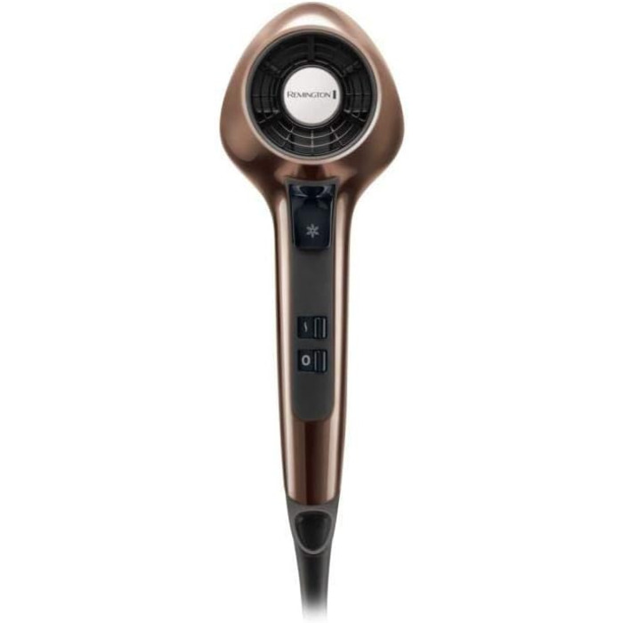 Фен Remington Ionen Air3D bronze легкий та збалансований з інноваційним 3D-потоком повітря (швидкість 110 км/год, 3 температурні та 2 ступені обдуву, 2 насадки-концентратори дифузор) D7777