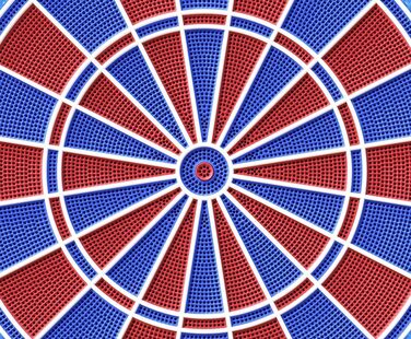 Електронна мішень для дартсу Carromco FLASH-401 Професійна електронна мішень для дартсу з 2-ма лунками та світлодіодним підсвічуванням, для 1-8 гравців, 35 ігор, 584 варіації, синьо-червона, 42 x 3,2 x 46 см, набір електронних дартсу