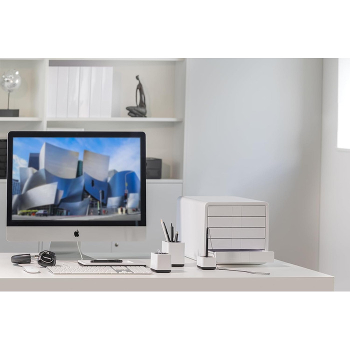 Тримач для файлів HAN i-LINE 2 шт. И, елегантний, сучасний високоякісний тримач для буклетів, журналів та папок формату до DIN A4/C4, білий, 16501-12 Основні кольори Білий