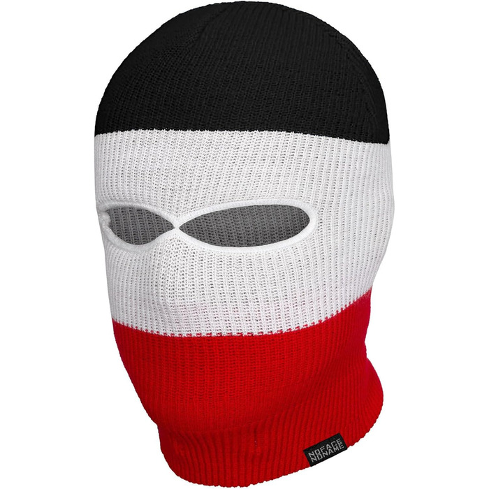 Шапка/Балаклава PGWEAR Troublemaker Чорно-біло-червона Шапка-маска Балаклава Ультрас Лижні Хулігани