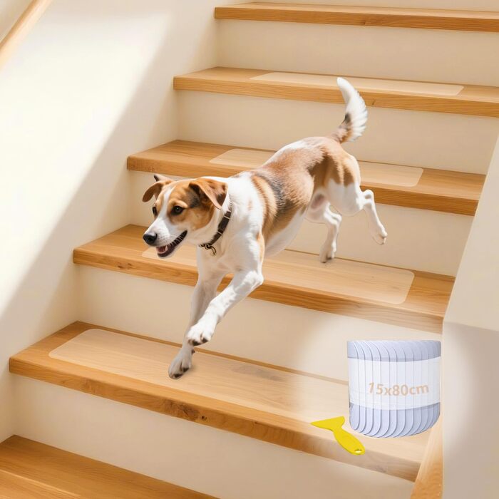 Килимки для сходів Прозорі протиковзкі килимки 15X80 Самоклеючі килимки для сходів Нековзні смужки для сходів Протиковзкі смужки для сходів Водонепроникні для дерев&39яних сходів, 15 шт.