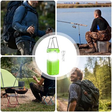 Сонячний ліхтар для кемпінгу Ліхтарі для кемпінгу Ліхтар для намету, яскраві сонячні ліхтарі для кемпінгу Акумуляторний водонепроникний портативний ліхтар ємністю 3000 мАг для подорожей, походів, піших прогулянок, автомобіля, флуоресцентно-зелений
