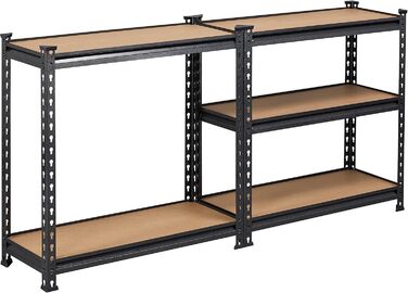 Ярусний стелаж для зберігання Yaheetech з регульованими полицями, міцний стелаж, підвальний стелаж, окремостоячий стелаж, стелаж без болтів, вантажопідйомність 175 кг на полицю, 75x30x153 см/чорний, 5-