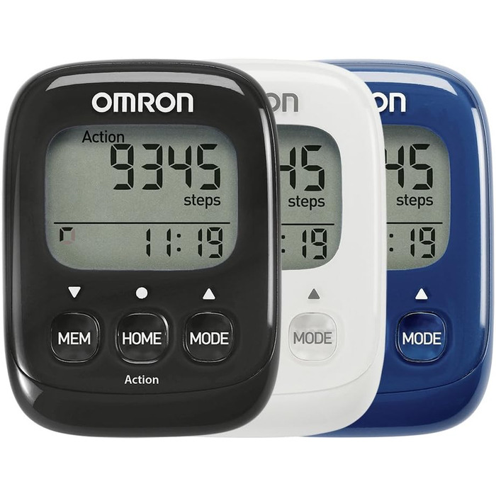Крокомір OMRON Walking Style IV, чорний, 3D-сенсор для точного вимірювання, вимірює аеробні кроки, відстань та спалені калорії з пам&39яттю, режимом дії та великим дисплеєм, простий у використанні