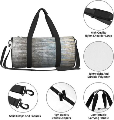 Спортивна сумка, дорожня сумка, з текстурованим принтом масляний живопис, сумка для подорожей на вихідні, чорна, універсальний розмір