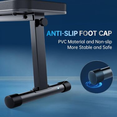 Силова лава, плоска лава, складна фітнес-лава для тренування всього тіла, силова лава для домашнього спортзалу, чорно-синя