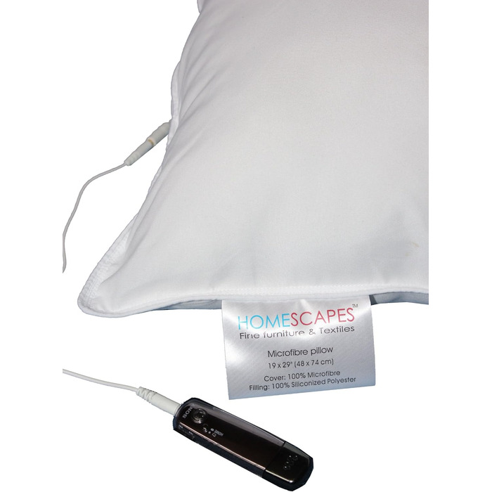 Музична подушка Homescapes з мікрофібри, яку можна прати, 65 x 65 см, подушка для голови з мікрофібри зі знімним динаміком, м&39яка жорсткість