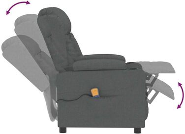 Масажне крісло з обігрівачем, електричне масажне крісло, крісло для телевізора, крісло-реклайнер, крісло для відпочинку, м&39яке крісло, крісло-реклайнер, темно-сіра тканина