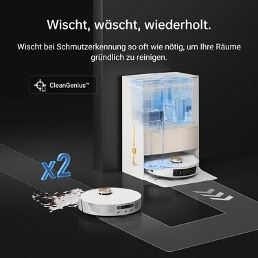 Робот-пилосос з технологією MopExtend, видалення швабри, підйом швабри, AI Action, вакуумний робот 7000 Па з самоочисною базовою с