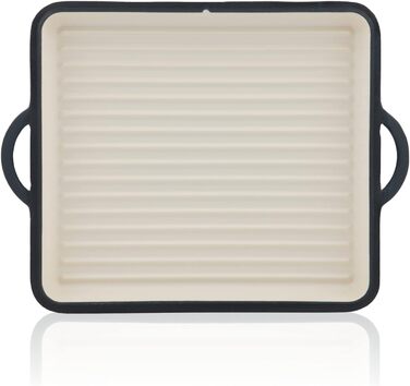 Чавунна емальована жаровня Mahlzeit 10,5 л Blue Berry жаровня 2в1 зі сковородою жаровня з кришкою, безпечна для духовки, емальован