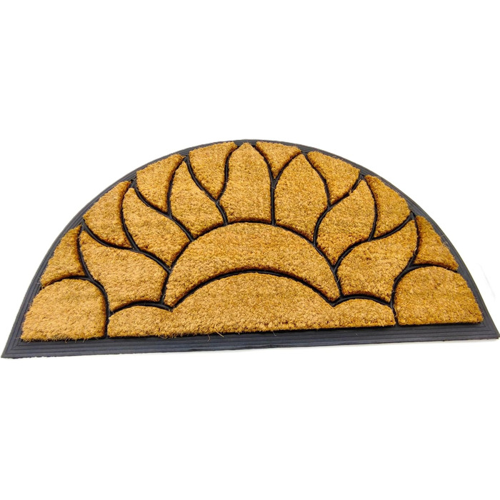 Килимок BaWoTec преміум-класу з кокосу, надзвичайно товстий, килимок для дверей, мотив полум&39я, напівкруглий