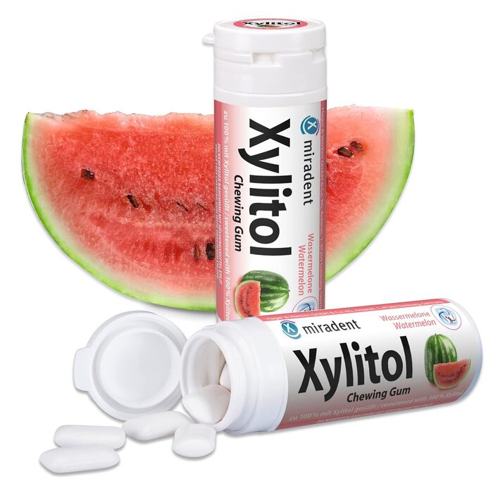 Жувальна гумка miradent Xylitol Dental Care кавун– 12 шт.