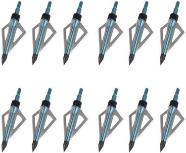 Наконечники стріл 100 гран (вкручувані) — для зовнішнього використання, сині, 12 шт. + пластиковий кейс