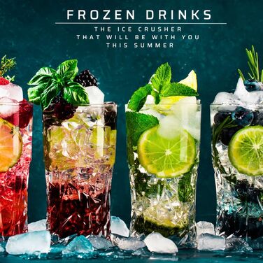 Подрібнювач льоду Chef-o-Matic Заморожені напої, лезо з нержавіючої сталі, 1,1 л, приготування каші, коктейлів, напоїв та кубатів, простий у використанні