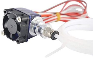 Комплект гарячого кінця V6 Повністю металевий тефлонова J-головка Bowden, сопло 0,4 мм, тефлонова трубка, вентилятор, силіконовий кожух, термопаста, зєднувач PC4-M6 Push-Fit 1,75 мм для 3D-принтерів Anycubic, Creality, Anet та інших. Комплект гарячого кін