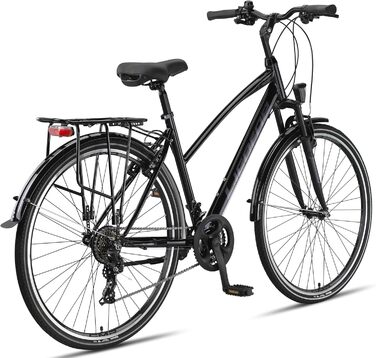 Велосипед Licorne Bike преміум-класу для трекінгу 28 дюймів для чоловіків, хлопчиків, дівчаток та жінок, 21 швидкість, міський велосипед, чоловічий велосипед LV-ATB, чорний/сірий, 28.0 Mills