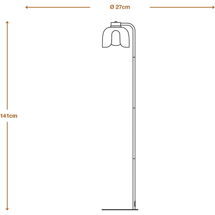 Підлоговий світильник Osram Decor Corolle E27, помаранчевий, ретро