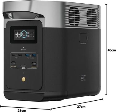 Портативна електростанція EF ECOFLOW Delta 2 1024 Втгод, сонячний генератор із можливістю розширення до 3 кВтгод, для кемпінгу, автофургонів, незначні дефекти упаковки, продукт невикористаний (відновлений)