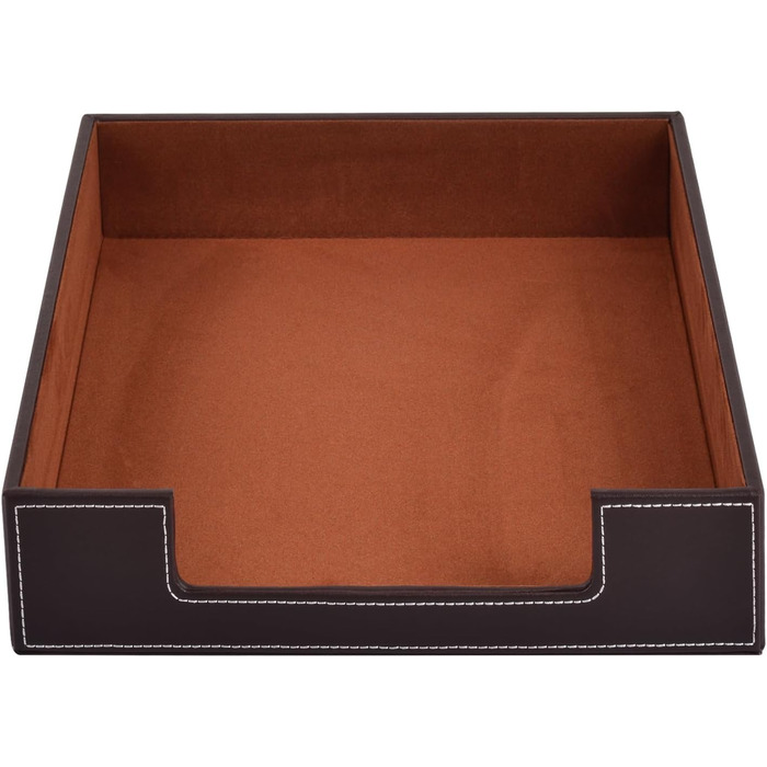 Шкіряний лоток для листів, канцелярське приладдя, органайзер для канцелярського приладдя, журналів, ювелірних виробів, косметики, розкішний тримач для листів та багатоцільова коробка для зберігання, штабелюється, для офісу, кави