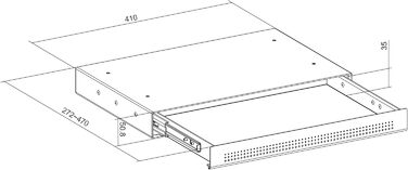 Шухляда під столом, вузька, чорна