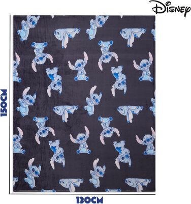 Флісова ковдра Disney Stitch, маленька, тепла, м&39яка ковдра, пухнаста ковдра, різнокольорова, для ліжка, дивана, затишна зима, 150x130 см, подарунки Stitch (Blue Stitch), Blue Stitch 150x130 см