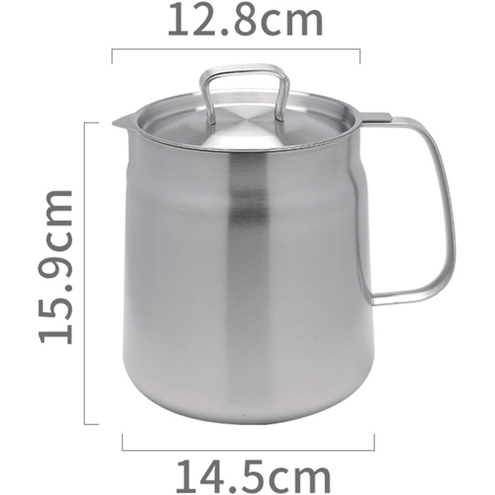 Горщик для смаження Gralara, кошик для сита для олії з ручкою, каструля, каструля для бульйону, маленька каструля для фритюрниці для приготування, випічка, олія, зберігання, 2 л