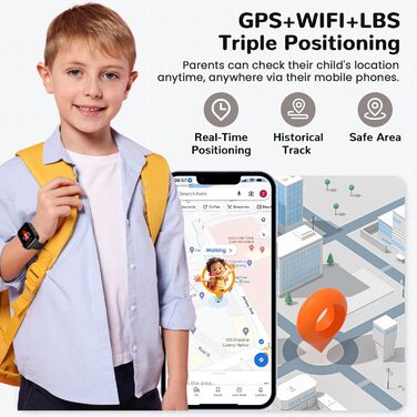 Новий смарт-годинник 2026 року для дітей з відеодзвінками та телефоном, дитячий годинник з голосовим чатом/WhatsApp/WiFi/SOS/SMS/GPS/шкільним режимом/крокоміром/будильником, смарт-годинник для дітей дівчаток/хлопчиків чорного кольору 4-14 років