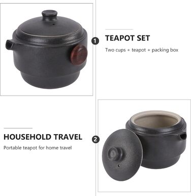 Чайний сервіз Кунг-Фу з кераміки у кейсі, 2 чашки. Портативний дорожній набір для любителів чаю вдома та в подорожі