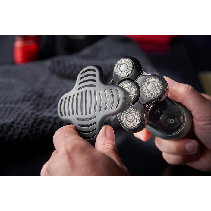 Чоловіча електрична бритва для лисої голови Remington функція Turbo Boost Літій-іонна бритва (5 бритвених головок, гладке гоління макс. 0,2 мм, камера для збору волосся, тример для деталей, водонепроникність) Бритва XR1600