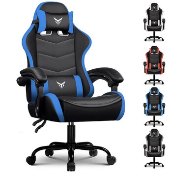 Ігрове крісло GTPLAYER, ергономічне офісне крісло з регульованим підголівником та поперековою опорою, ігрове крісло, синє