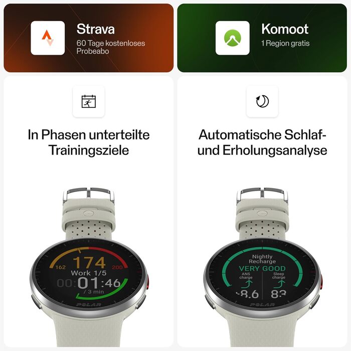 Сучасний спортивний GPS-годинник, пульсометр, смарт-годинник для чоловіків та жінок, годинник для бігу, тренування, моніторинг сну та трекер активності Snow White Pacer Pro