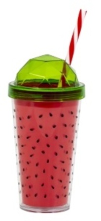 Склянка з трубочкою Herevin Watermelon 0.54 л (161349-010) (6980601)