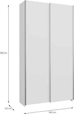 Багатофункціональна шафа 100 40, сучасна шафа з розсувними дверима та 2 дверима, вузька, для передпокою, дерев&39яний композит, білий колір, 100,1 см завширшки x 190,5 см заввишки x 39,1 см завглибшки. Шафа з розсувними дверима завширшки 120 см.